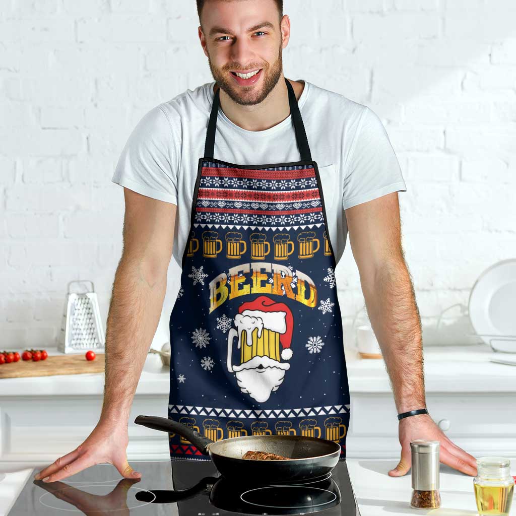 Santa Beerd Christmas Apron Xmas Holiday Patterns - Wonder Print Shop