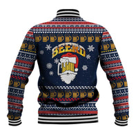 Santa Beerd Christmas Baseball Jacket Xmas Holiday Patterns - Wonder Print Shop