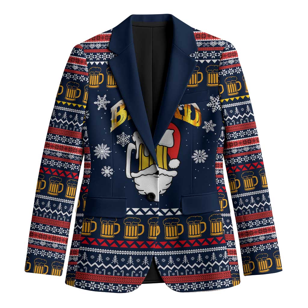 Santa Beerd Christmas Blazer Xmas Holiday Patterns - Wonder Print Shop