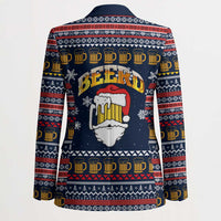 Santa Beerd Christmas Blazer Xmas Holiday Patterns - Wonder Print Shop