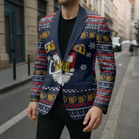 Santa Beerd Christmas Blazer Xmas Holiday Patterns - Wonder Print Shop