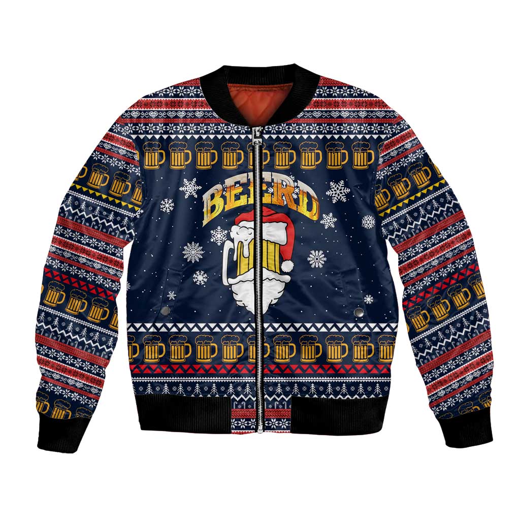 Santa Beerd Christmas Bomber Jacket Xmas Holiday Patterns - undefined