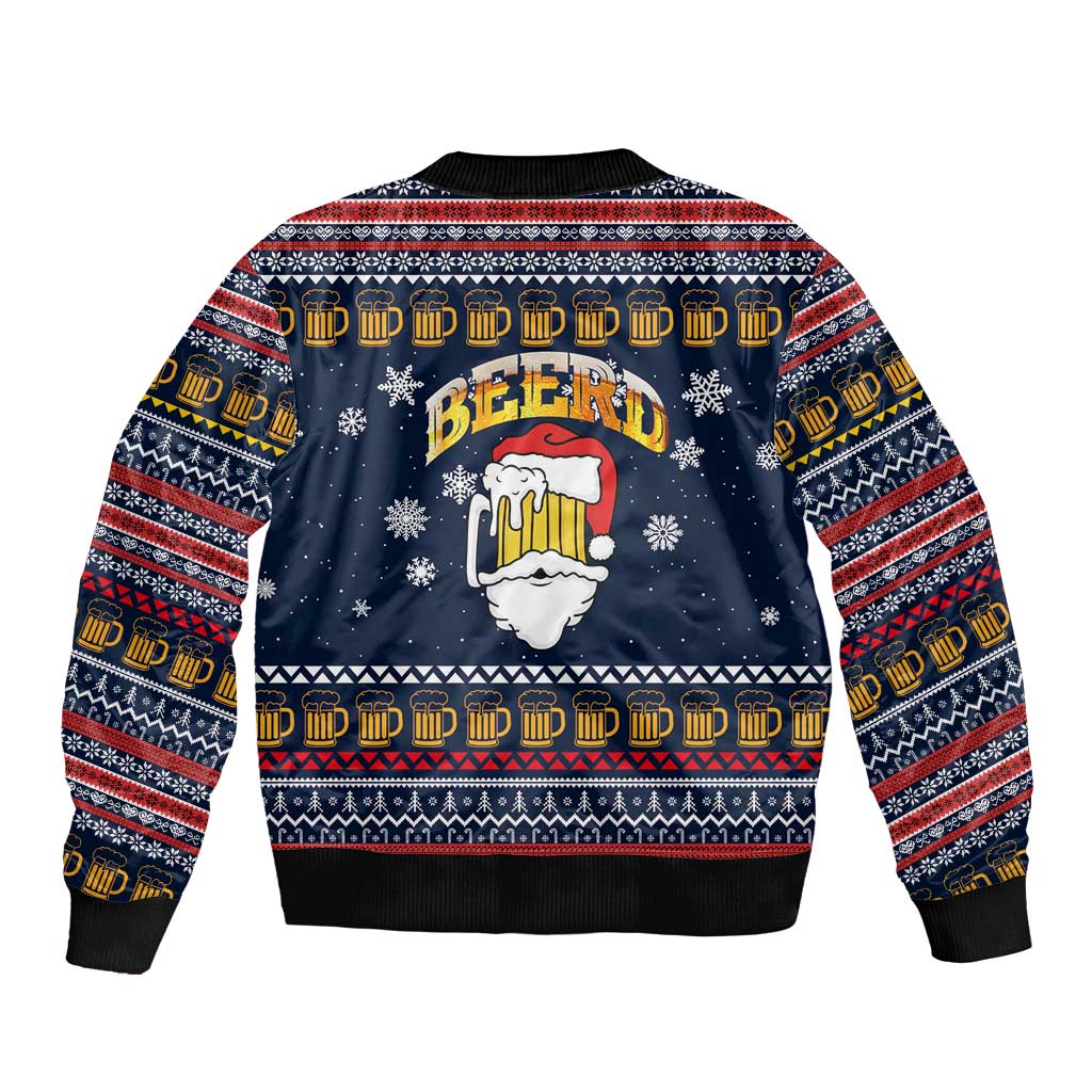 Santa Beerd Christmas Bomber Jacket Xmas Holiday Patterns - undefined