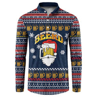 Santa Beerd Christmas Button Sweatshirt Xmas Holiday Patterns - Wonder Print Shop