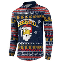 Santa Beerd Christmas Button Sweatshirt Xmas Holiday Patterns - Wonder Print Shop