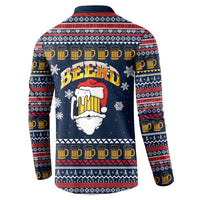 Santa Beerd Christmas Button Sweatshirt Xmas Holiday Patterns - Wonder Print Shop