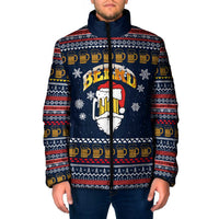 Santa Beerd Christmas Padded Jacket Xmas Holiday Patterns - Wonder Print Shop