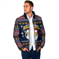 Santa Beerd Christmas Padded Jacket Xmas Holiday Patterns - Wonder Print Shop