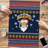 Santa Beerd Christmas Puzzle Xmas Holiday Patterns - Wonder Print Shop