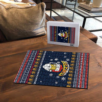 Santa Beerd Christmas Puzzle Xmas Holiday Patterns - Wonder Print Shop