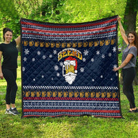 Santa Beerd Christmas Quilt Xmas Holiday Patterns - Wonder Print Shop