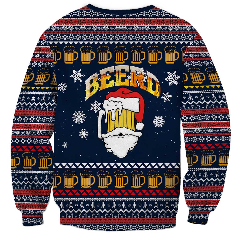 Santa Beerd Christmas Sweatshirt Xmas Holiday Patterns - Wonder Print Shop