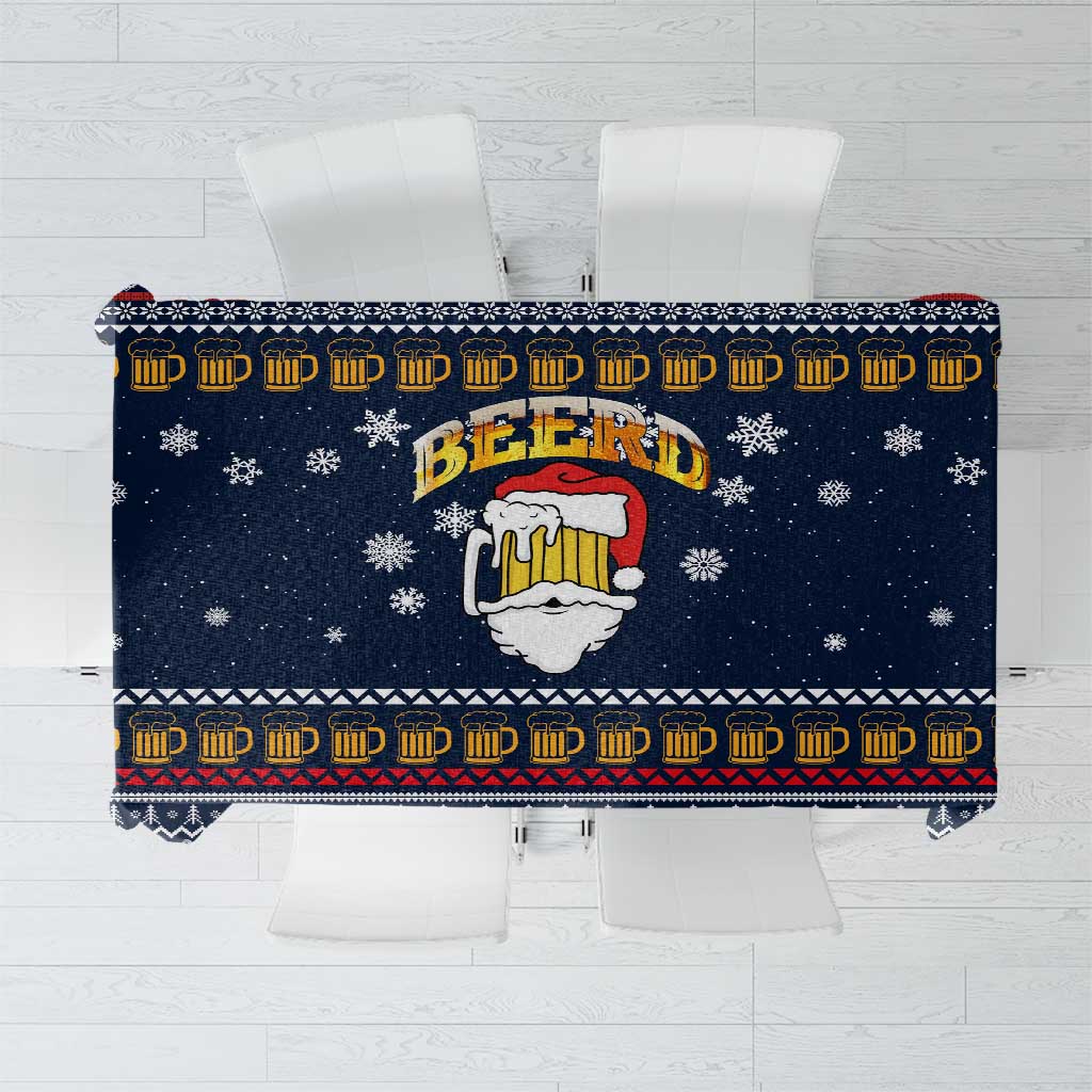 Santa Beerd Christmas Tablecloth Xmas Holiday Patterns - Wonder Print Shop