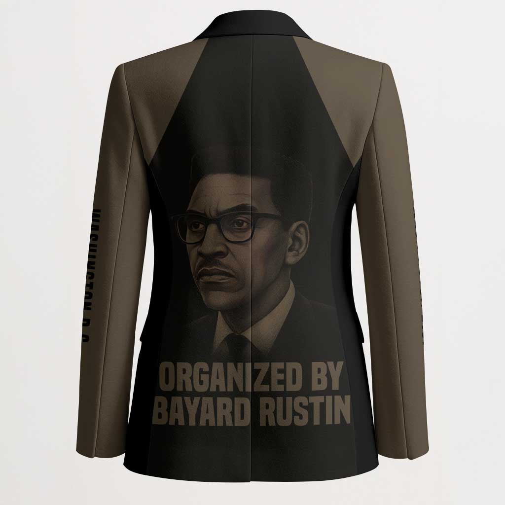 Bayard Rustin Blazer with March on Washington Design Civil Rights Organizer Tribute - Wonder Print Shop