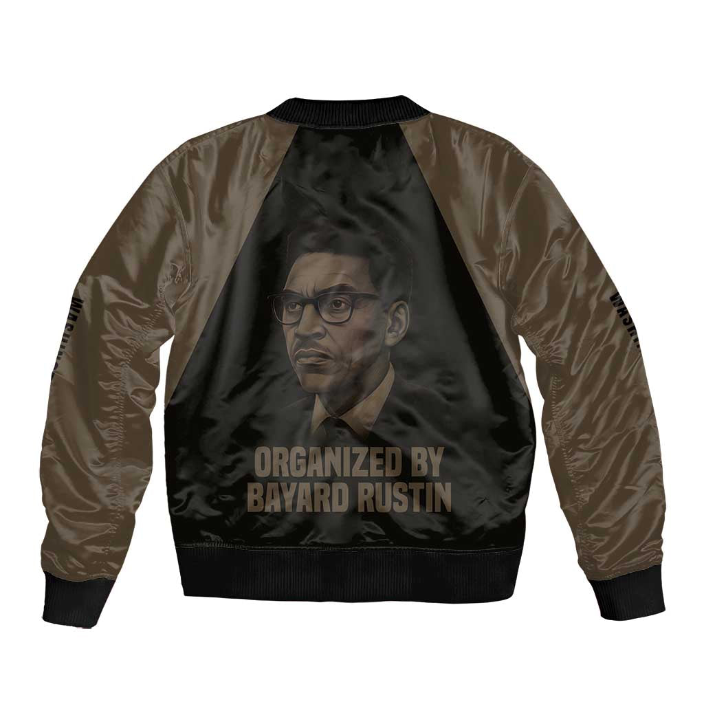 Bayard Rustin Bomber Jacket with March on Washington Design Civil Rights Organizer Tribute - Wonder Print Shop