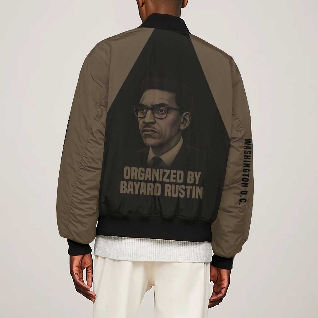 Bayard Rustin Bomber Jacket with March on Washington Design Civil Rights Organizer Tribute - Wonder Print Shop