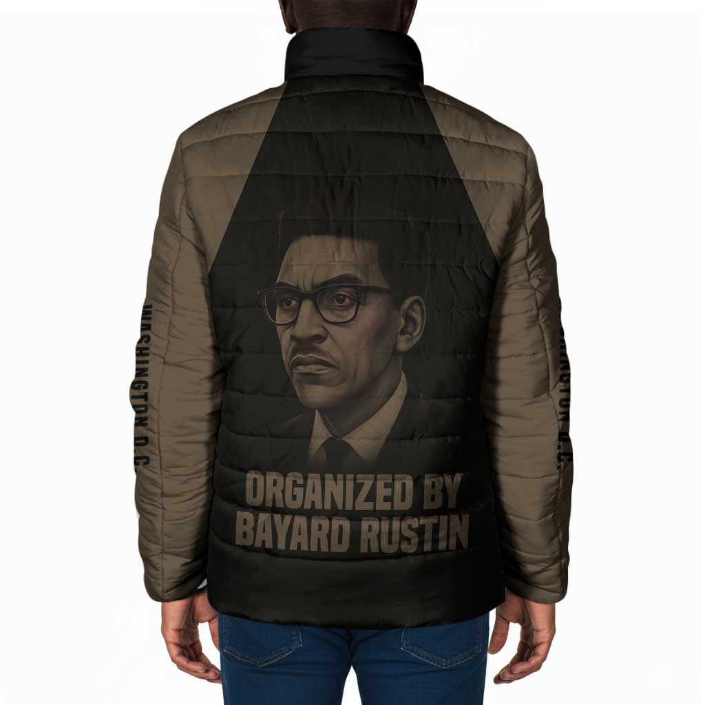 Bayard Rustin Padded Jacket with March on Washington Design Civil Rights Organizer Tribute - Wonder Print Shop