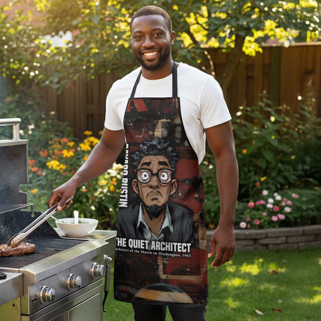 Bayard Rustin Apron with Quiet Architect Design Strategy and Courage Civil Rights Tribute - Wonder Print Shop