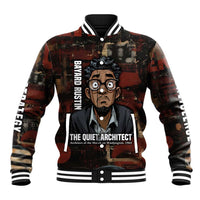 Bayard Rustin Baseball Jacket with Quiet Architect Design Strategy and Courage Civil Rights Tribute - Wonder Print Shop