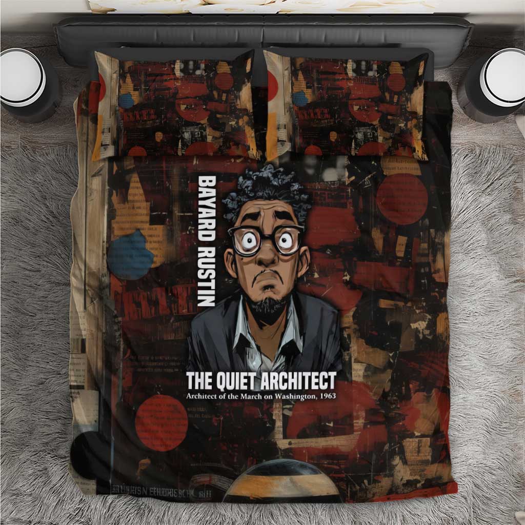 Bayard Rustin Bedding Set with Quiet Architect Design Strategy and Courage Civil Rights Tribute - Wonder Print Shop