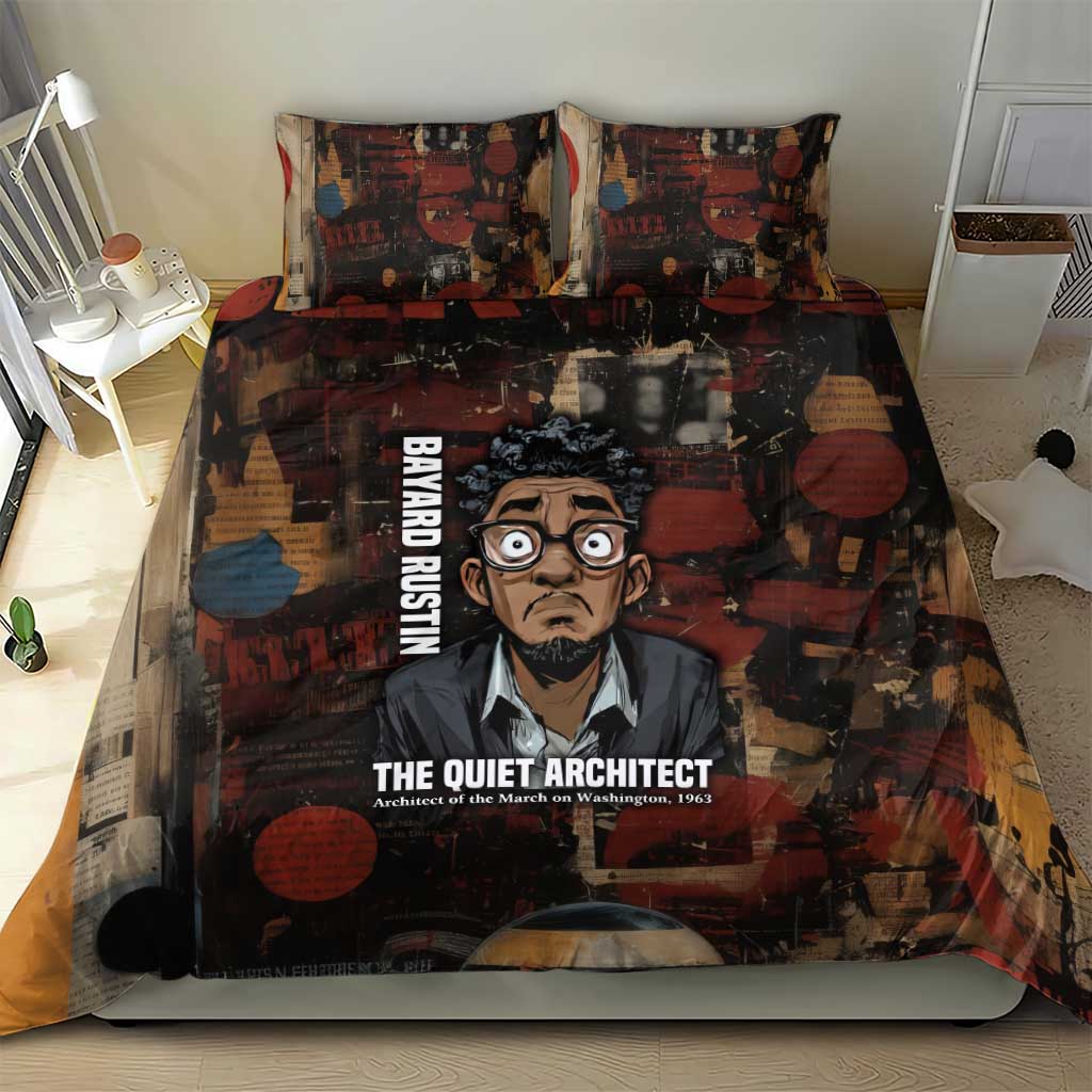 Bayard Rustin Bedding Set with Quiet Architect Design Strategy and Courage Civil Rights Tribute - Wonder Print Shop