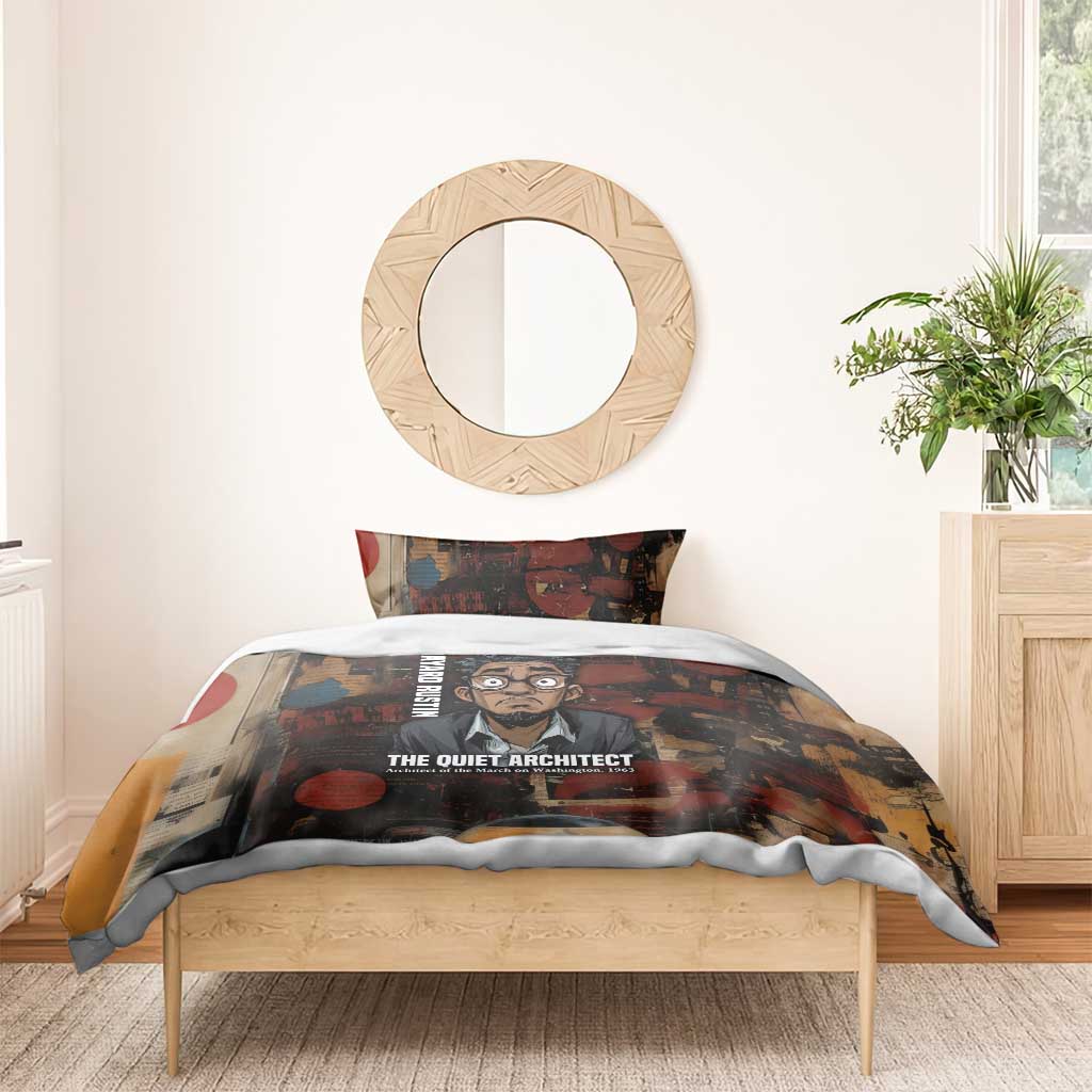 Bayard Rustin Bedding Set with Quiet Architect Design Strategy and Courage Civil Rights Tribute - Wonder Print Shop