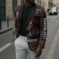 Bayard Rustin Blazer with Quiet Architect Design Strategy and Courage Civil Rights Tribute - Wonder Print Shop