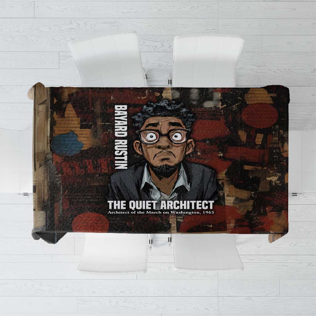 Bayard Rustin Tablecloth with Quiet Architect Design Strategy and Courage Civil Rights Tribute - Wonder Print Shop