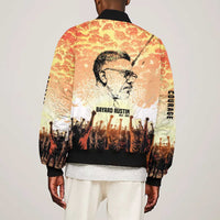 Bayard Rustin Bomber Jacket with Radical Nonviolence Design Protest Crowd and Courage Civil Rights Tribute - Wonder Print Shop