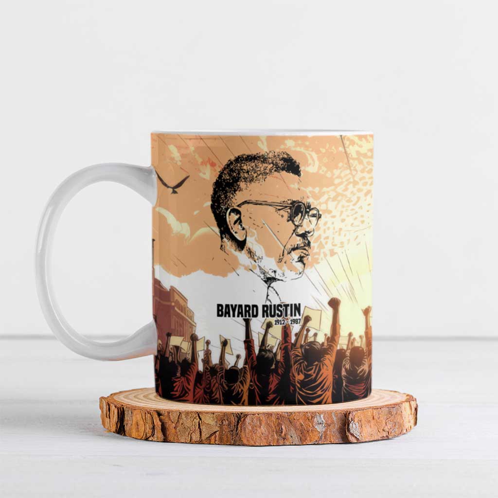 Bayard Rustin Ceramic Mug with Radical Nonviolence Design Protest Crowd and Courage Civil Rights Tribute - Wonder Print Shop