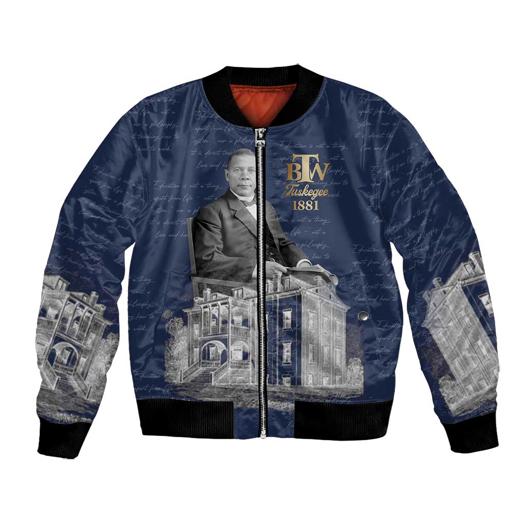 Booker T. Washington Bomber Jacket Tuskegee Institute Design Educational Legacy 1881 Historic Tribute - Wonder Print Shop