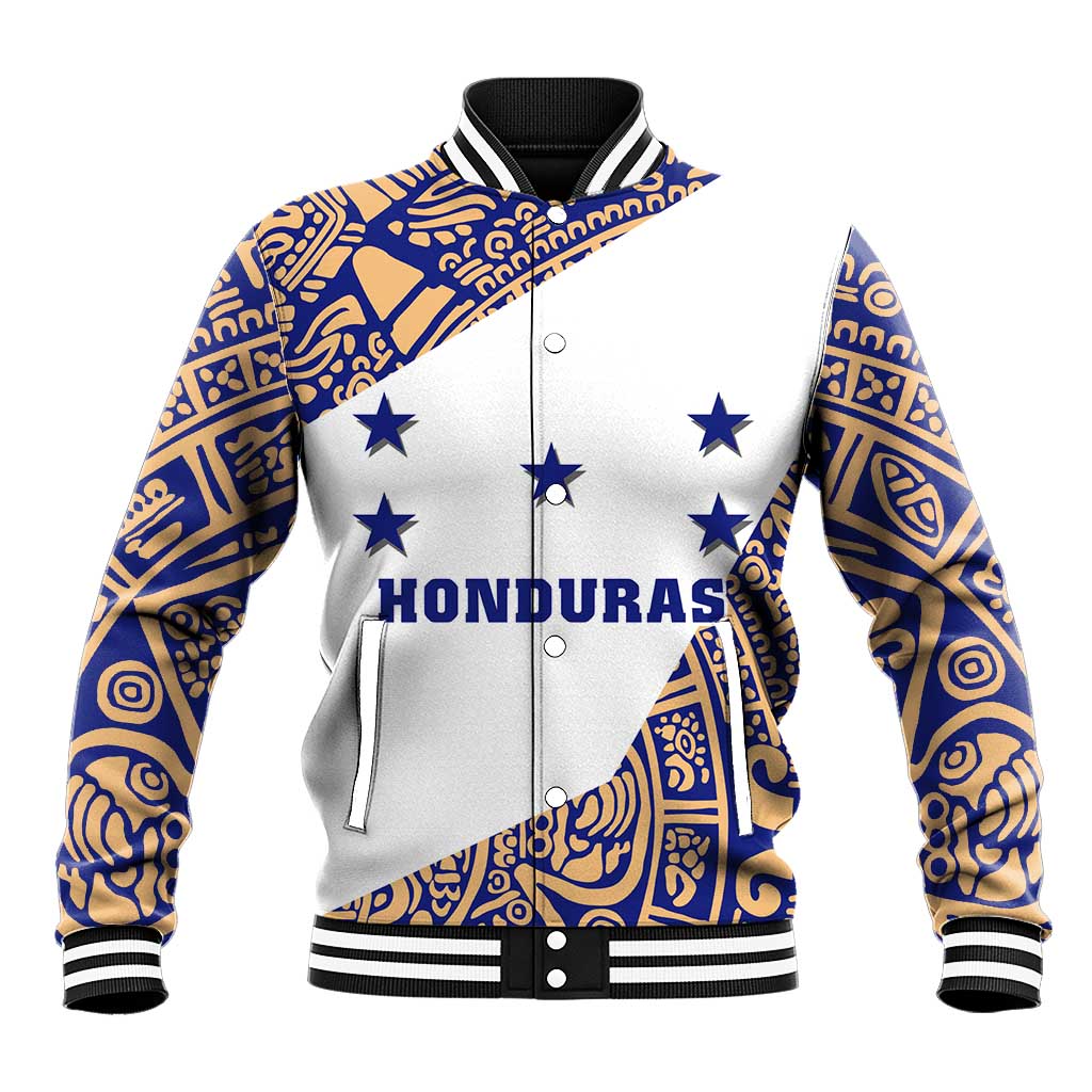 Honduras Baseball Jacket National Emblem Blended with Traditional Patterns - Cultural Heritage Design