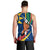 Namibia National Emblem Men Tank Top Flag Colors & Symbolic Animals Design