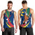 Namibia National Emblem Men Tank Top Flag Colors & Symbolic Animals Design