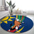 Namibia National Emblem Round Carpet Flag Colors & Symbolic Animals Design