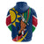 Namibia National Emblem Zip Hoodie Flag Colors & Symbolic Animals Design