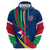 Namibia National Emblem Zip Hoodie Flag Colors & Symbolic Animals Design