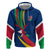 Namibia National Emblem Zip Hoodie Flag Colors & Symbolic Animals Design