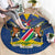 Namibia National Emblem Round Carpet Sporty Style with Traditional Patterns