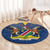 Namibia National Emblem Round Carpet Sporty Style with Traditional Patterns