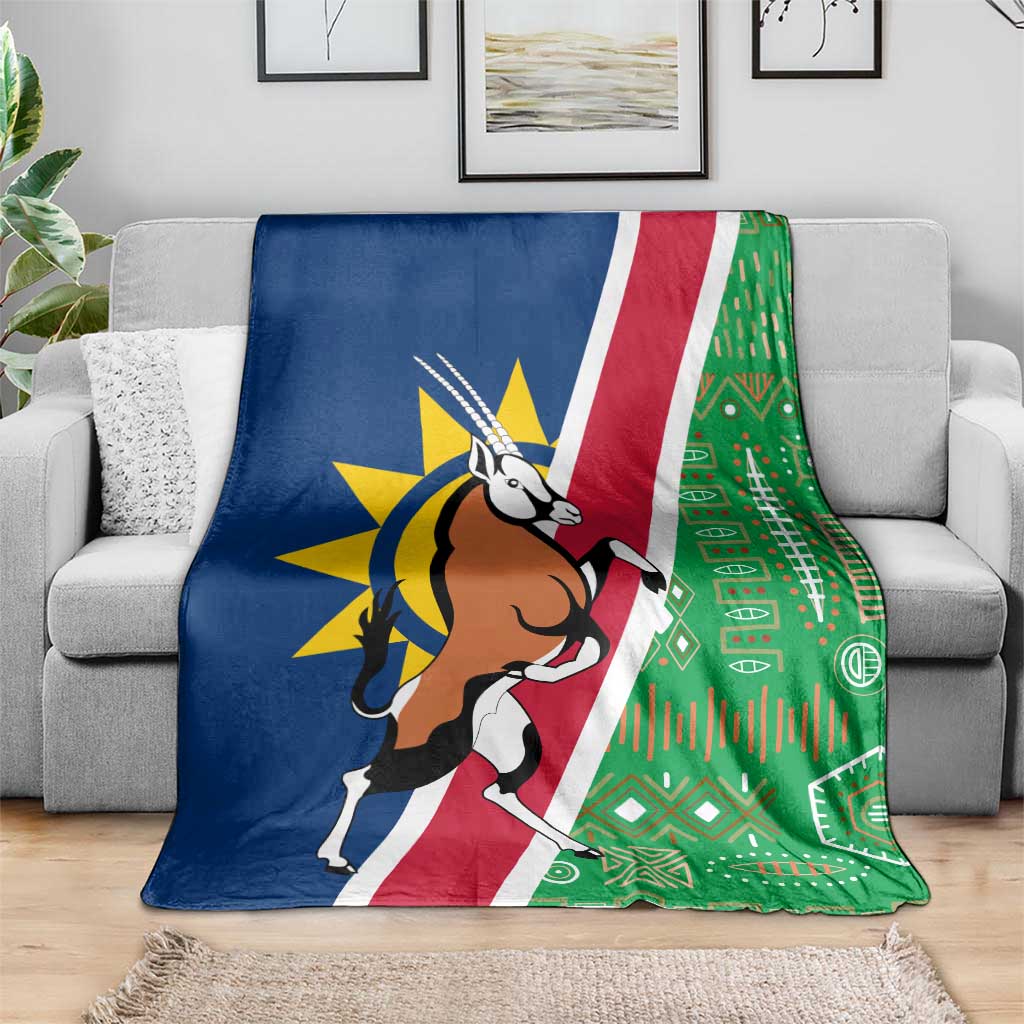 Namibia Flag Blanket Detailed Design with Traditional Patterns