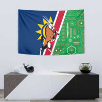 Namibia Flag Tapestry Detailed Design with Traditional Patterns