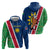 Namibia Flag Zip Hoodie Detailed Design with Traditional Patterns