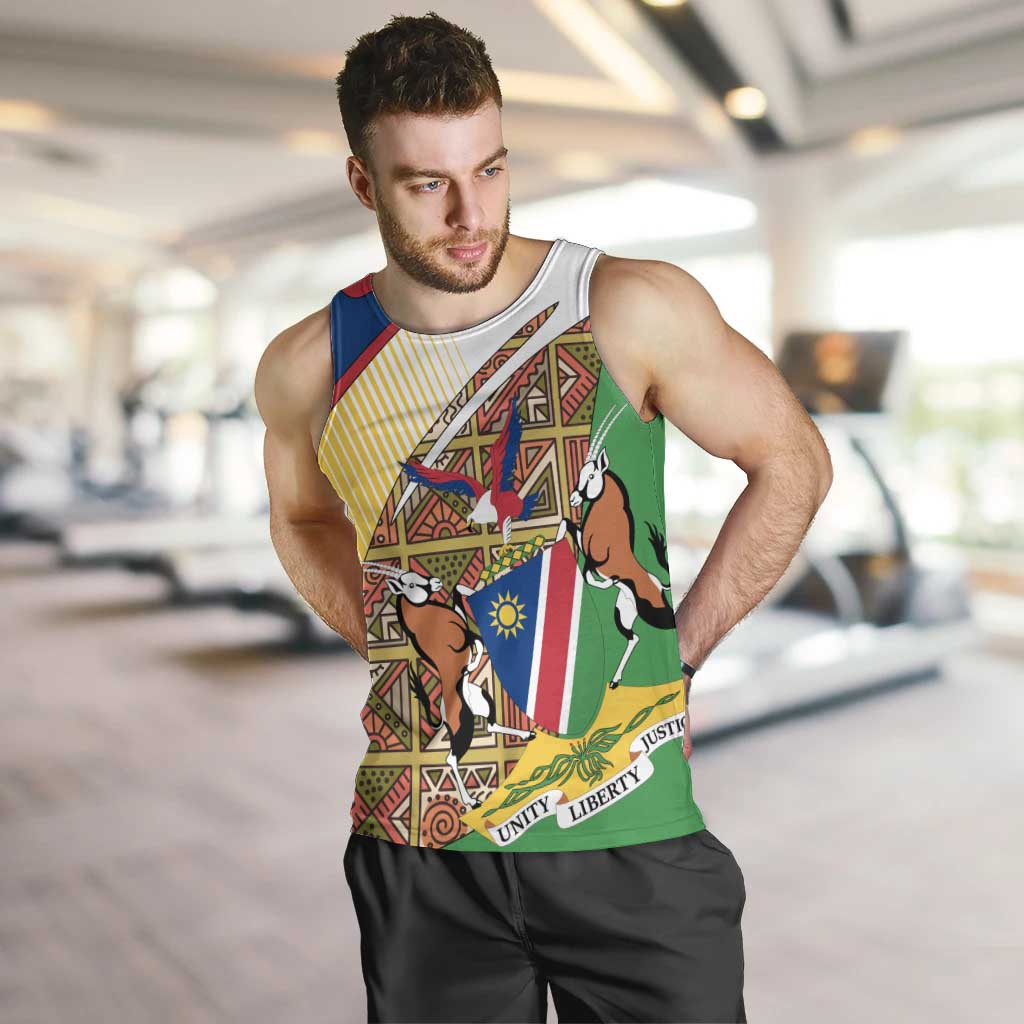 Namibia Map Men Tank Top National Emblem & Cultural Motif Design