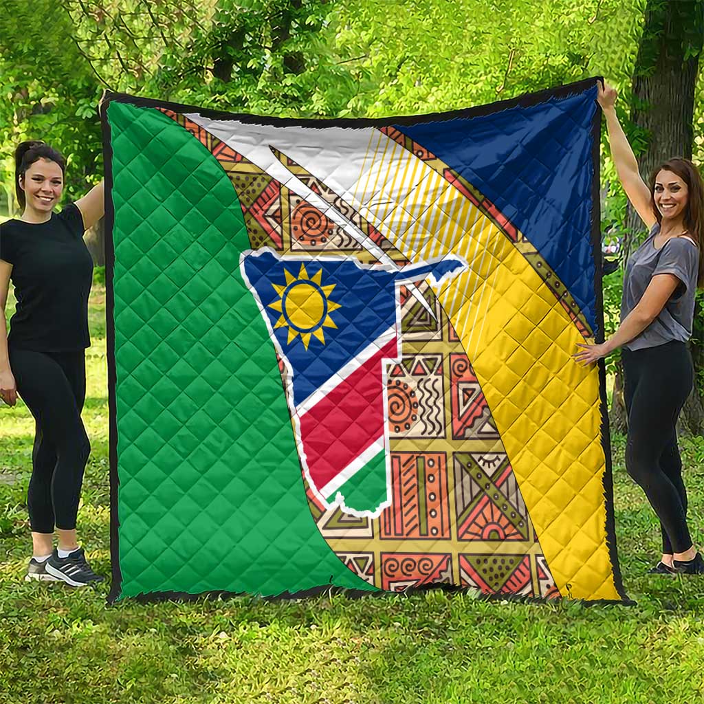 Namibia Map Quilt National Emblem & Cultural Motif Design