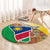 Namibia Map Round Carpet National Emblem & Cultural Motif Design