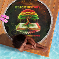 Black History Tree of Knowledge Beach Blanket Pan-African Afrocentric Drip Art Illustration