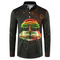 Black History Tree of Knowledge Button Sweatshirt Pan-African Afrocentric Drip Art Illustration