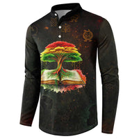 Black History Tree of Knowledge Button Sweatshirt Pan-African Afrocentric Drip Art Illustration