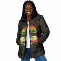 Black History Tree of Knowledge Padded Jacket Pan-African Afrocentric Drip Art Illustration